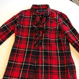 Girls Ralph Lauren Ruffle Plaid Shirt